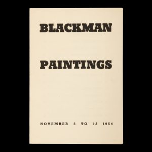 Blackman Paintings. November 2 to 13, 1954