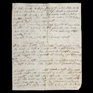 [WESTERNPORT; DANCE] Manuscript with instructions for dancing the One-Step, Spanish One-Step, Fox Trot, and Tango Waltz, 1915-20.