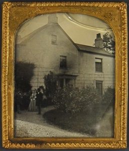 Outdoor ambrotype of Bradworthy Vicarage, Devon, dated 29 July 1862.
