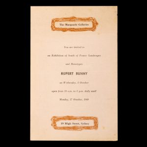 Rupert Bunny. Exhibition of South of France landscapes and monotypes [1949]