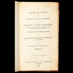 A short account of the character and labours of the Rev. Samuel Marsden,