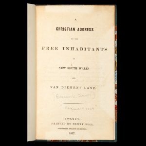 A Christian address to the free inhabitants of New South Wales and Van Diemen's Land.