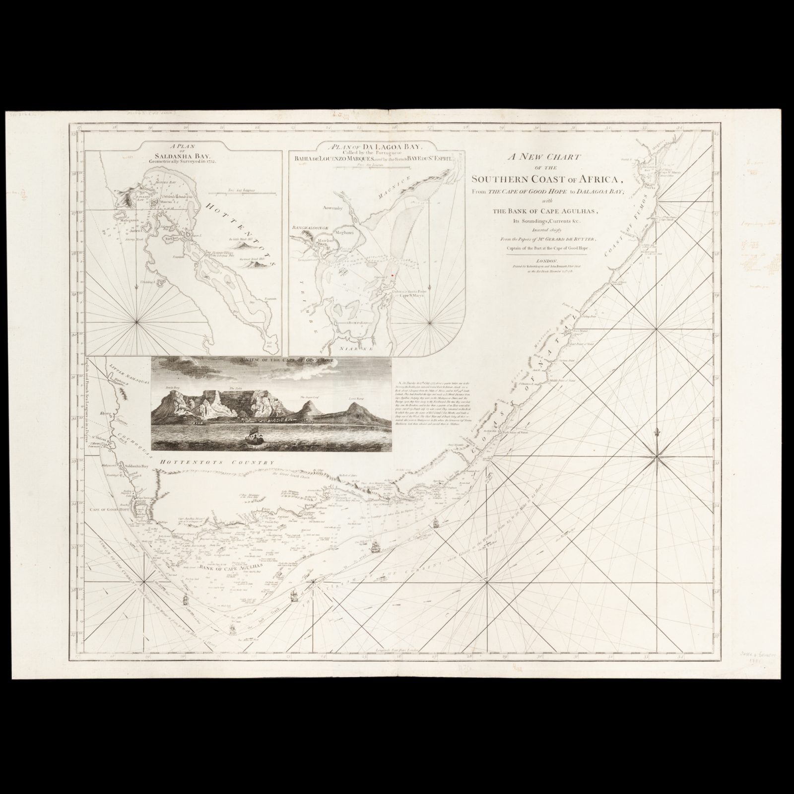 [FIRST FLEET] Manuscript map showing the track of the ship 