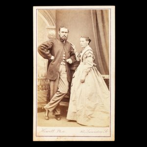 Studio portrait of a married couple. Melbourne, early 1870s.