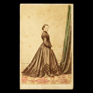 Tinted studio portrait of Miss M. Robertson. Hobart Town, Tasmania, 1868.