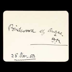 Birdwood of Anzac : autograph on card