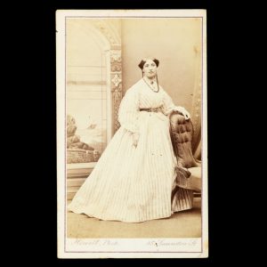 Studio portrait of opera singer Rosina Carandini (Palmer). Melbourne, late 1860s.