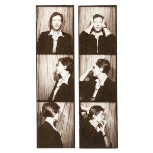Virginia Fraser, feminist, artist, writer : six self-portraits in photo booth strip format.