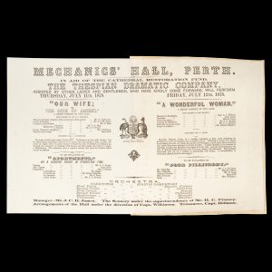 A small archive of programmes for amateur theatrical performances and music concerts in Perth, Western Australia, 1873-1883.