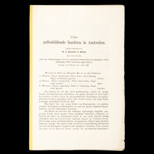 Ueber gallenbildende Insekten in Australien.
