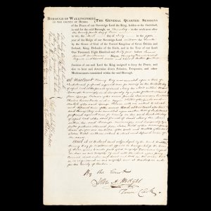 [CONVICT TRANSPORTATION] Henry Day, convicted at the Wallingford General Quarter Sessions, 3 July 1835, of receiving goods under false pretence; sentenced to 7 years transportation.