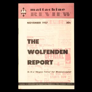 Mattachine Review. Vol. III, No.11, November 1957