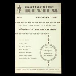 Mattachine Review. Vol. III, No. 8, August 1957