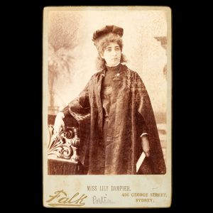 Studio portrait of Miss Lily Dampier as Portia in "The Merchant of Venice". Sydney, 1887.