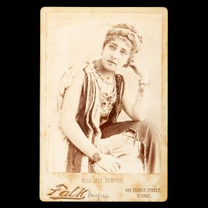 Studio portrait of Miss Lily Dampier as Imogen in "Cymbeline". Sydney, 1887.