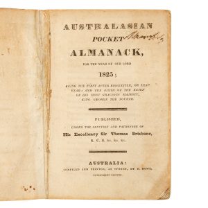 Australasian Pocket Almanack, for the Year of Our Lord 1825
