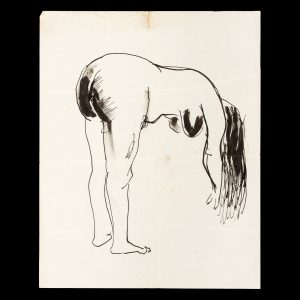 Nude woman bent over circa 1950s