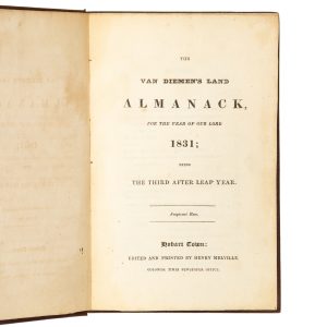 The Van Diemen's Land Almanack, for the year of our Lord 1831; being the third after leap year.