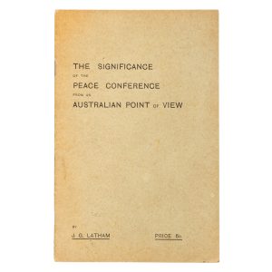 The significance of the Peace Conference from an Australian point of view.