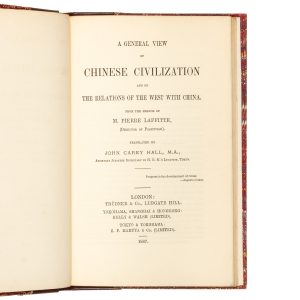 A general view of Chinese civilization and of the relations of the West with China.