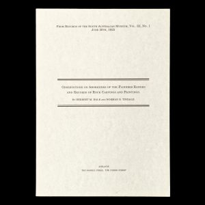 Observations on Aborigines of the Flinders Ranges and recordings of rock carvings and paintings.