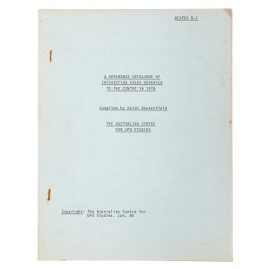 [UFOLOGY] A reference catalogue of interesting cases reported to the Centre in 1978. Compiled by Keith Basterfield. The Australian Centre for UFO Studies.