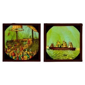 The Emigrants' Voyage [to Australia]. (Complete set of 12 magic lantern glass slides)