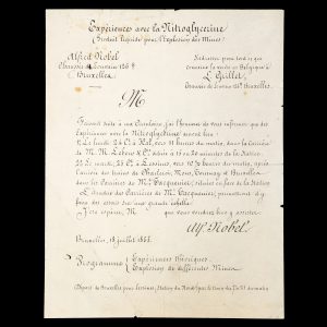 Expériences avec la Nitroglycerine (Produit liquide pour l'Explosion des Mines).
