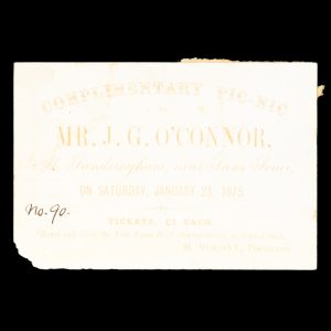 [SYDNEY] Complimentary pic-nic Mr J. G. O'Connor, at Sandringham, near Sans Souci, on Saturday, January 23, 1875.