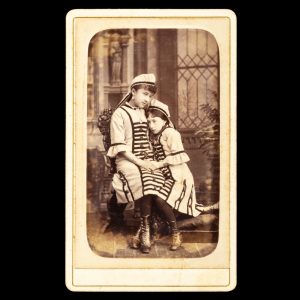Young actors Lily and Rose Dampier in stage costume. Sydney, c.1879.