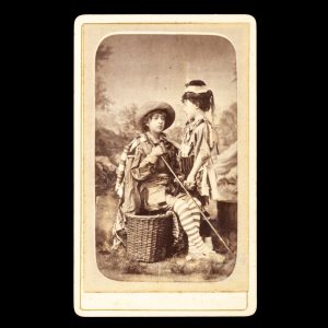 Young actors Lily and Rose Dampier in stage costume. Sydney, c.1879.