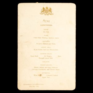 [SYDNEY] Parliamentary Refreshment Room, 22nd May 1906. Menu. Luncheon.