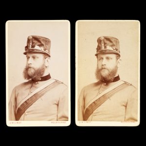 Studio portraits of an officer in one of the Victorian volunteer regiments. Melbourne, c.1885.