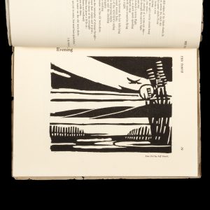 [JEFFREY SMART] Evening. Lino Cut by Jeff Smart.