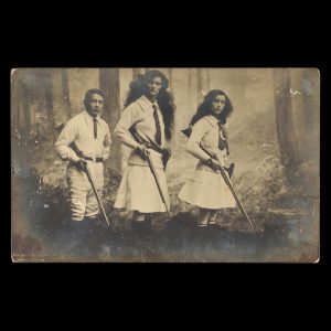 [CIRCUS HISTORY] "Billie", "Cleopatra" and "Bonita", performers in the "Wild Australia" show: signed studio photograph, February 1913.
