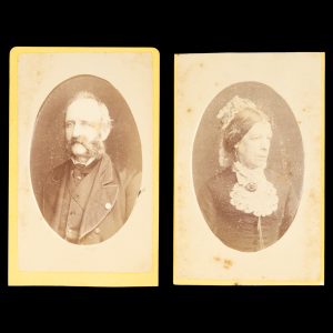 Portraits of Captain Edward Montague Battye of the Mounted Police, and his wife Catherine. Cooma, New South Wales, mid 1870s.