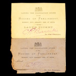 [SYDNEY] Laying the Foundation Stone of the Houses of Parliament. Monday, 30th January, 1888, at noon. Lady's ticket [+ standard ticket]