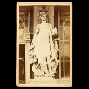 The allegorical statue "Australie", photographed in situ at the Exposition Universelle, Paris, 1878.