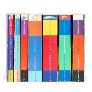 A complete set of the first editions of the Harry Potter series