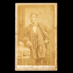 Studio portrait of African-American musician and actor, Hosea Easton. Melbourne, 1877-78.