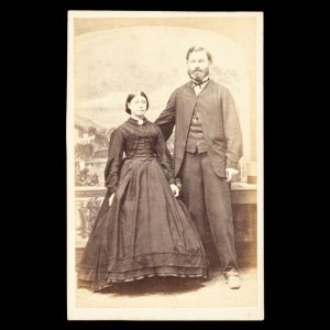Robert George Tucker, undertaker, and his wife Georgina Herd (Passmore) Tucker. Rockhampton, Queensland, c.1863.