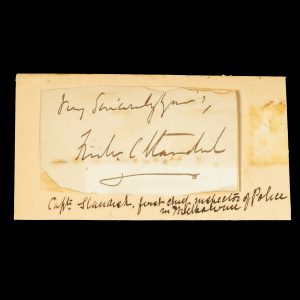 Captain Frederick Standish, Chief Commissioner of Police in Victoria: cut signature (c.1880).