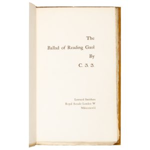 The Ballad of Reading Gaol. By C. 3. 3.